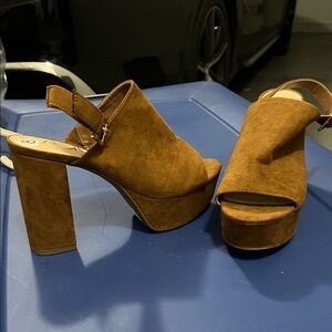 Elegant Tan Platform Heels